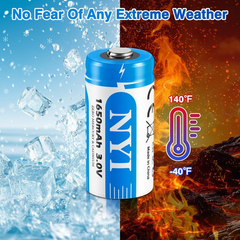 NYI CR123A 3V 1650mAh Lithium Batteries 40 Pack,CR123 3 Volt