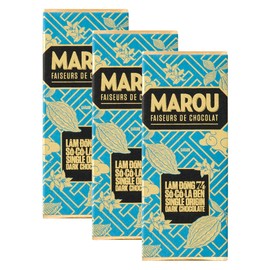 Marou Origin Lam Dong 74% Cacao Dark Chocolate 3-Pack | Vietnam Single Origin, Dairy Free, Gluten Free, Soy Free | 3 x 24g Mini Bar