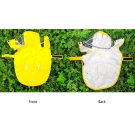 Dog Waterproof Raincoat with Poncho Hoodie, High Reflective Adjustable Yellow Pet Rain Jacket with Leash Hole for Small Medium and Large Dogs (Yellow, Medium)