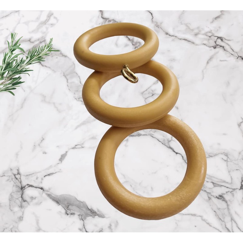 35mm x 54mm Beech Curtain Rings Effect Drapery Pole Rod