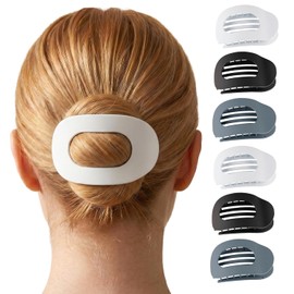 Set of 6 Flat Hair Clips - Large Hair Clips for Women with Strong Hold, Ideal for Bun & Updos, Modern Hair Accessories & Accessories Women - Achromatic Set