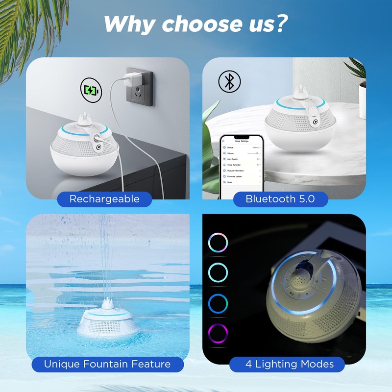 Maraawa Floating Fountain Pool Bluetooth Speaker