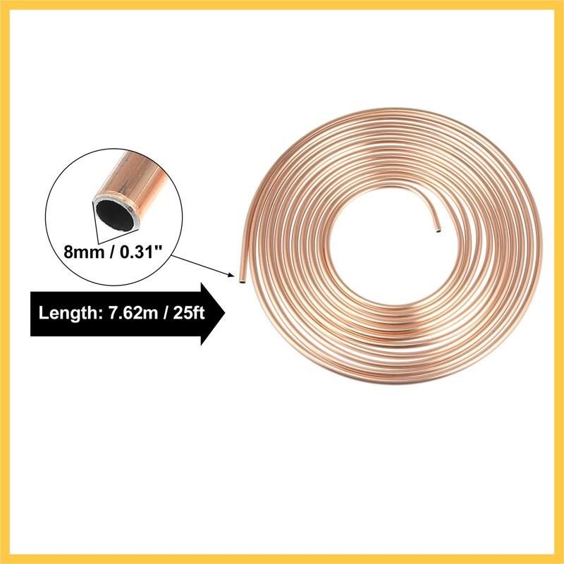 REPAIROCK 5/16" Car Brake Line Tubing 25ft Tubing Coil for