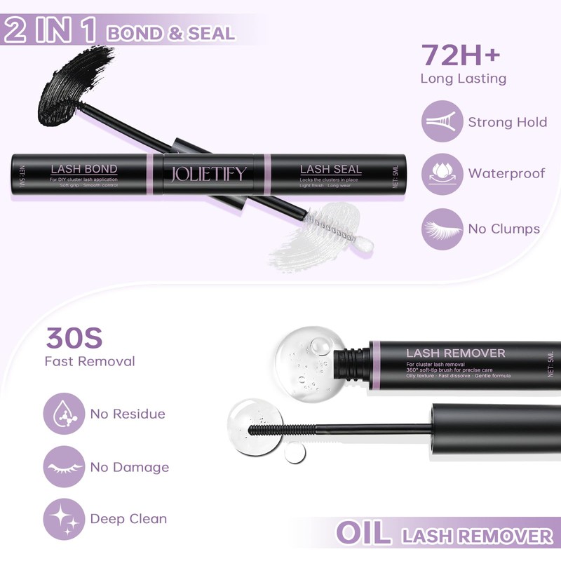 JOLIETIFY Lash Extension Kit, Dense Volume, Holo Luxe Edition, Faux