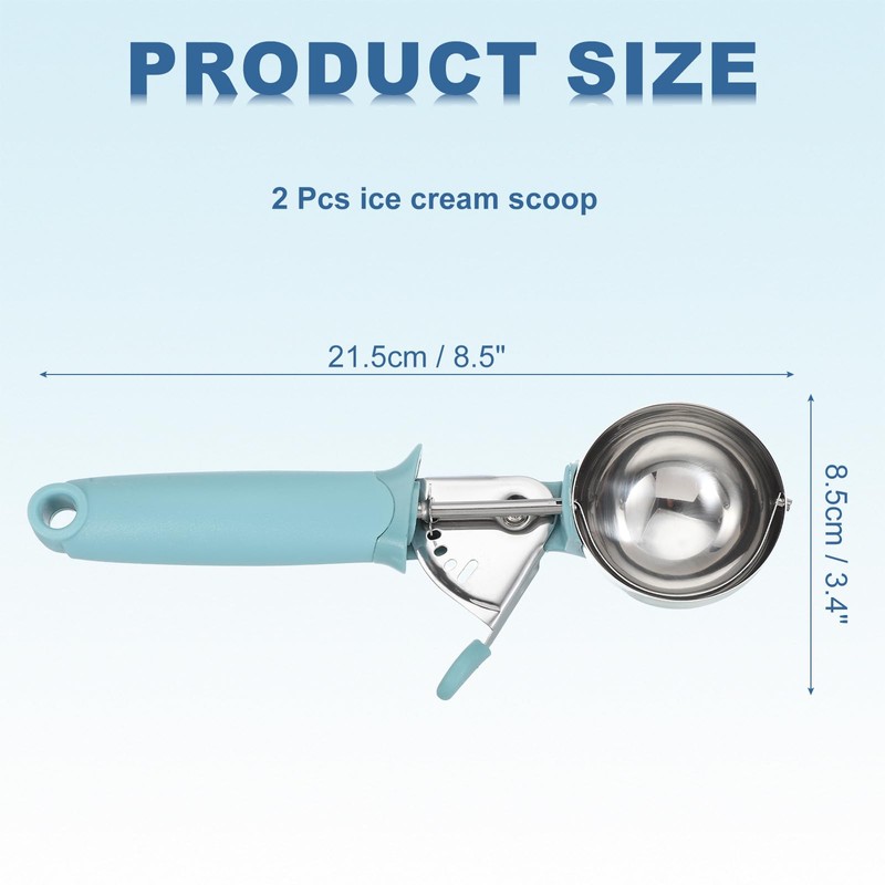 sourcing map 2pcs Cookie Scoops, Ice Cream Scoop with Trigger