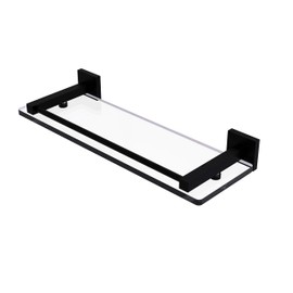 Allied Brass MT-1-16-GAL Montero Collection 16 Inch Gallery Rail Glass Shelf, Matte Black