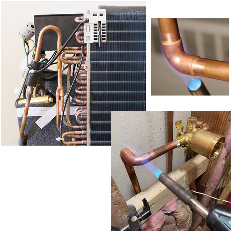 16 x 90-Grad-Winkel-Kupferrohrverschraubung, Löten, ID-Anschluss für HVAC-Kühlgeräte (9.6mm (3/8"))