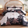 Bildenly Black Floral King Size Comforter Set - White Flower