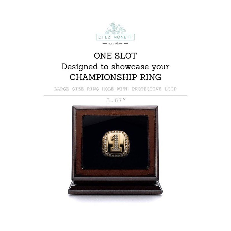 CHEZ MONETT Championship Ring Display Case Big Ring Storage Box