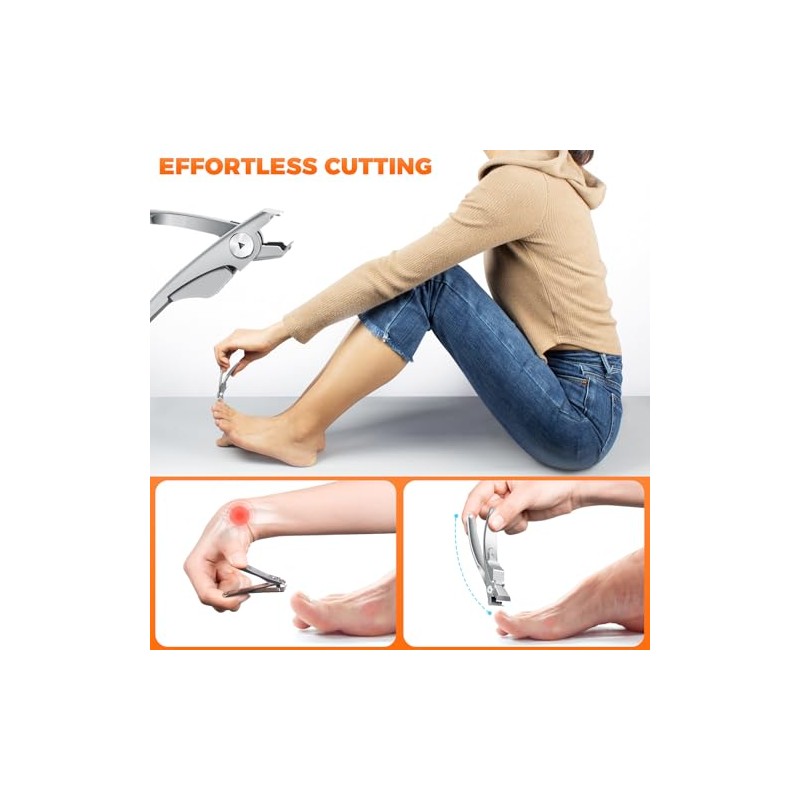DRMODE Cortauñas Recto Para Hombres, Ergonómico De 18 Mm Para