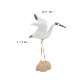 LOGOFUN 4pcs Miniature Crane Statue Resin Chinese Bird Red Crowned Crane Figurines Fairy Garden Crane Sculptures for Fish Tank Bonsai Landscape Decoration