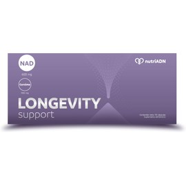 NutriADN - Longevity Support Suplemento Antioxidante con NAD+ (600 MG), Astaxantina (4 MG) y Cúrcuma (600 MG) - Apoyo Avanzado para el Bienestar y Vitalidad - 60 Cápsulas