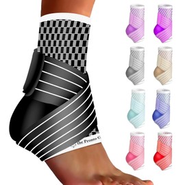 Foot & Ankle Compression Sleeve Brace for Sprained Ankles – Relieves Plantar Fasciitis, Tendonitis & Arthritis Pain – Stabilizing Foot Support for Men & Women – Breathable Ankle Wrap for Increased Comfort & Stability (Pack of 2)