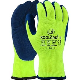 UCi KOOLgrip™ Thermo-Star Latex Palm Coated Thermal Cold Winter Grip Gloves (9 - Large, Yellow)