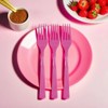 Unique Hot Pink Solid Plastic Forks (18ct) - Durable &