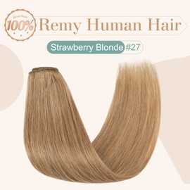 Benehair Clip in Hair Extensions Real Human Hair 8pcs 8inch Remy Human Hair Extensions Straight Natural Hair Extensions Strawberry Blonde