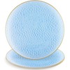 Table Settings Blue Hammered Organic Plastic Charger Plates (Pack Of