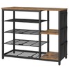 YATINEY Industrial 5-Tier Shoe Rack, Metal Shoe Storage Organizer with