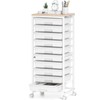 SYKIARIOL Rolling Cart with Drawers,10 Drawer Rolling Cart,Storage Cart with