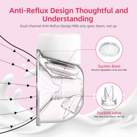 Electric Portable Breast Pump Hands-Free Silent Mode 2 Modes 9 Levels Adjustable Crystal Liquid Display
