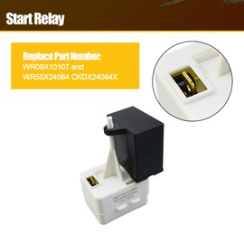 WR09X10107 Start Relay and WR55X24064 CKDX24064X Run Capacitor Kit Fit for GE for Americana for Hotpoint Refrigerators