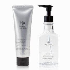 Null Men's Face Wash + Lotion Skin Care 2 Step Set, Acne, Rough Skin, Dry 4.2 oz (120 g) + 5.1 fl oz (150 ml)