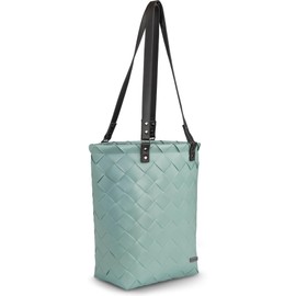 normani Women's Tote Bag Shoulder Bag 12 Litres Made of Recycled Material - Braided Basket Shopper with Handle and Inner Pocket - Large Handbag for the Beach, University or Shopping, Green