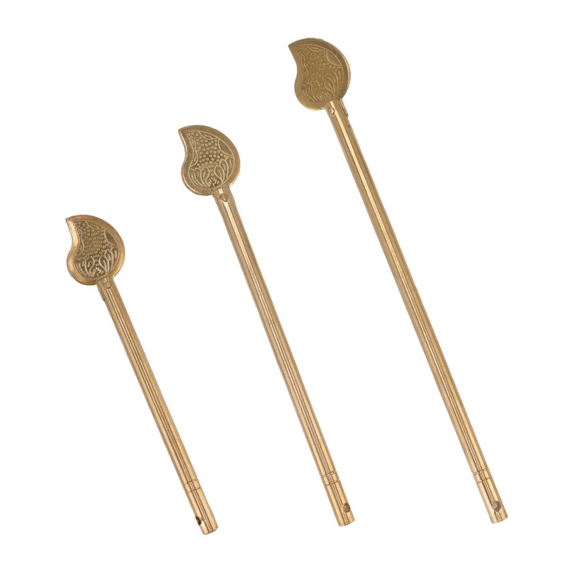 3PCS Cabinet Key Latch Leaf Shaped Cabinet Locking Pin Brass