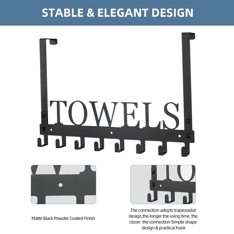 Azmoncy Over The Door Hooks, Towel Rack for Bathroom Towel