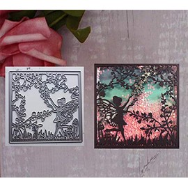 1 Pcs Square Fairy Jungle Grass Background Cutting Dies,DIY Scrapbooking Artist Metal Cutting Dies Stencils Scrapbooking Album Paper Card Craft Embossing Die Cuts