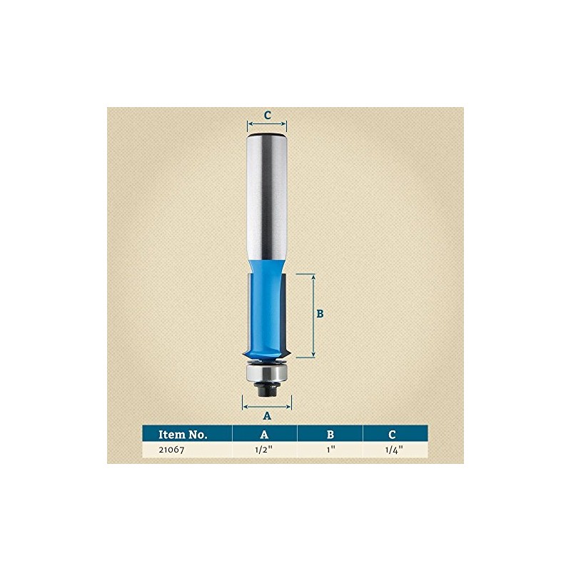 ROCKLER Flush Trim V-Groove Router Bit - 1/2" Dia x