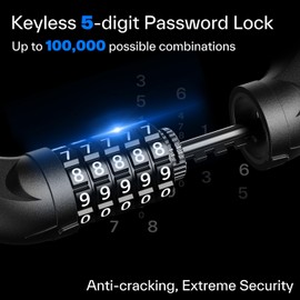 Sportneer Bike Lock - 5 Digit Combination High Security Anti Theft Bike Chain Lock - 3.2ft Heavy Duty Resettable Keyless Bicycle Lock for Bike, Motorcycle, Scooter, Door & Gate - 6mm Thick, Pink