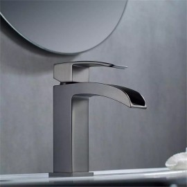 Vinnova Liberty Single Handle Basin Bathroom Faucet in Gun Metal Gray