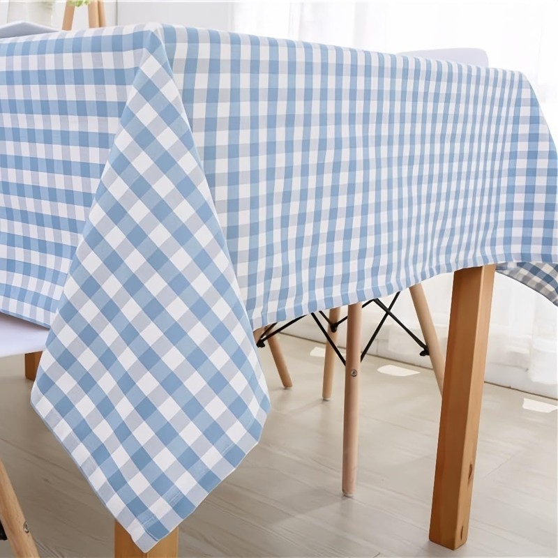 Wonhomke Simple Small Plaid Table cloth Polyester Cotton Tablecloth Square