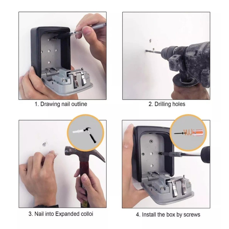 ML Candado De Pared De Combinacion. Caja Para Llaves