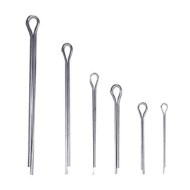 555 Pcs Split Cotter Pin, 6 Sizes Carbon Steel U Shape Split Pins Assortment Kit, Cotter Fastening Pins Clips Set for Automotive, Mechanics