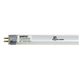 Satco S29910 25 Watt 120-277 Volt T5 Linear LED Tube Lighting; G5 Mini Bi-Pin Base; 4000K; 3500 Lumen; Type A; Ballast Dependent; Dimmable; CA Compliant (10 LED Light Bulbs)