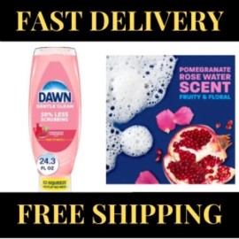 Dawn NEW Dawn Gentle Clean EZ-Squeeze Dish Soap, Pomegranate Rose Water 24.3 fl oz