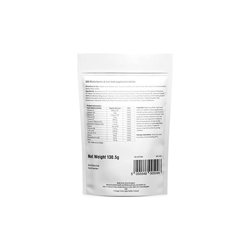 A-Z Multivitamin 90 Tablets, Multivit & Iron 360 Tablets, A-Z