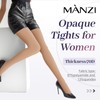 MANZI 1 Pairs Run Resistant Control Top Panty Hose Opaque