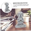 Mipcase Meditating Dog Statue Realistic Zen Style Dog Figurine for