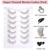 7 Pairs Brown Lash Strips, Natural Cat Eye False Lashes