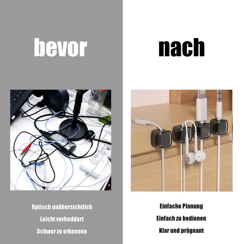 Cable Holder Cable Clips Cable Wall Clamp (Black)