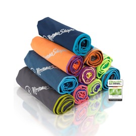 NirvanaShape® DAS Microfibre Travel Towel for Backpackers, Holidaymakers and Travellers, Compact, Lightweight, Quick Drying, Microfibre Towel, Bath Towel for Travel, Outdoor, Beach and Camping, blue, 140 x 70 cm