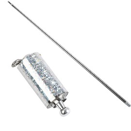 110 cm Magic Wand, Trick Party Wand Portable Extendable Magic Wand Metal Magic Pocket Staff Magic Tricks Accessories for Wizard Costume Party Favours Silver