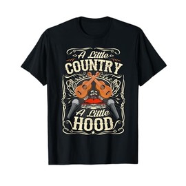 A Little Country A Little Hood Vintage Western Hip Hop Rap T-Shirt