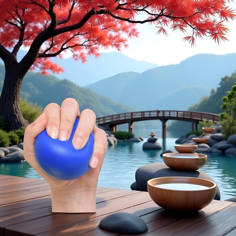 Blue Elastic Finger Strengthening Grip Ball, Wrist Exercise Ball Finger
