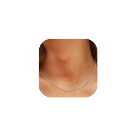 Suplight Women's Link Chain without Pendant Stainless Steel Charm Choker Chain Width 1.4 mm / 2 mm Chain Length 35/41/46/51/56/61/66/71/76 cm + 2 cm