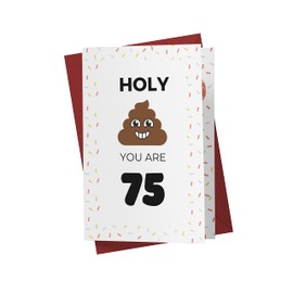 Karto Funny 75th Birthday Card for Men Women - Large 5.5x8.5 inch 75 Years Old Birthday Cards for Him Her - Brown