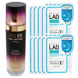 Tony Moly BioEX Cell Peptide Fill-up Toner + Master Lab Hyaluronic Acid Mask Sheet 10 sheets free / 토니모리 바이오이엑스 셀 펩타이드 필업 토너+마스터랩 히알루론산 마스크시트 10매 증정